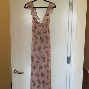 Love Shack Fancy pink rose flowy dress